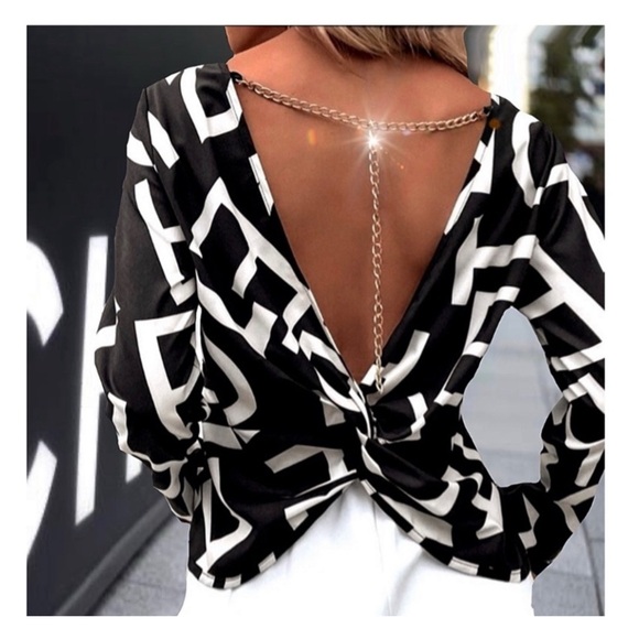 Jeweled Backless Blouse. - Picture 2 of 16